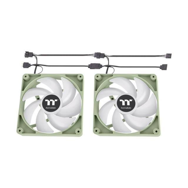 Thermaltake - Matcha Green CT120 Carcasa del ordenador Ventilador 12 cm Verde, Blanco 2 pieza(s)