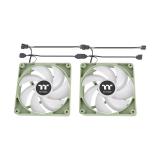 Thermaltake - Matcha Green CT120 Carcasa del ordenador Ventilador 12 cm Verde, Blanco 2 pieza(s)