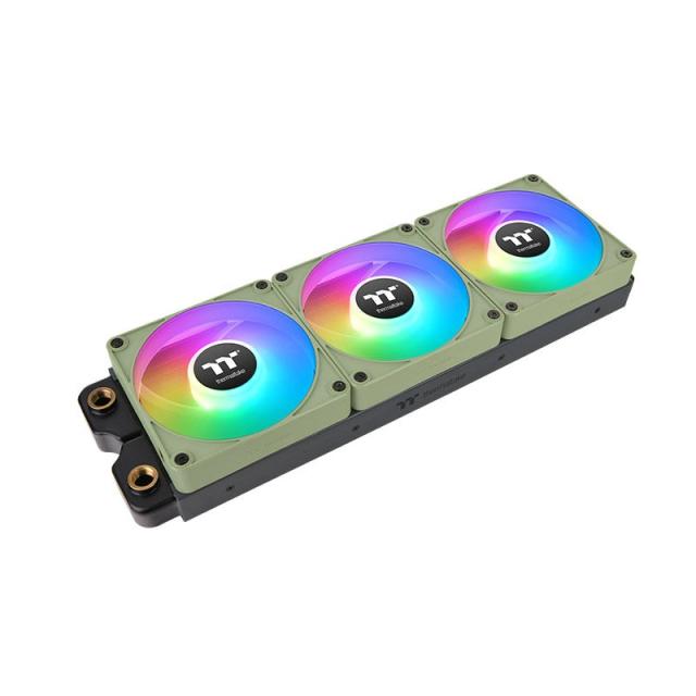 Thermaltake - CL-F196-PL12MG-A sistema de refrigeración para ordenador Carcasa del ordenador Ventilador 12 cm Verde 3 pieza(s)