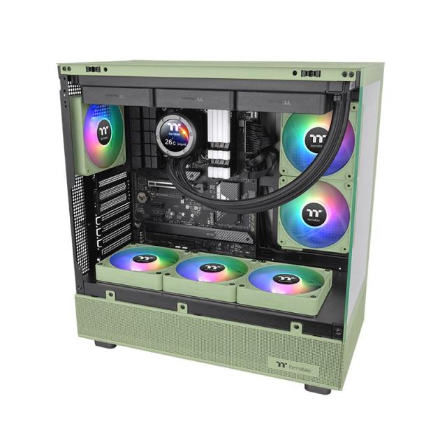 Thermaltake - CL-F196-PL12MG-A sistema de refrigeración para ordenador Carcasa del ordenador Ventilador 12 cm Verde 3 pieza(s)