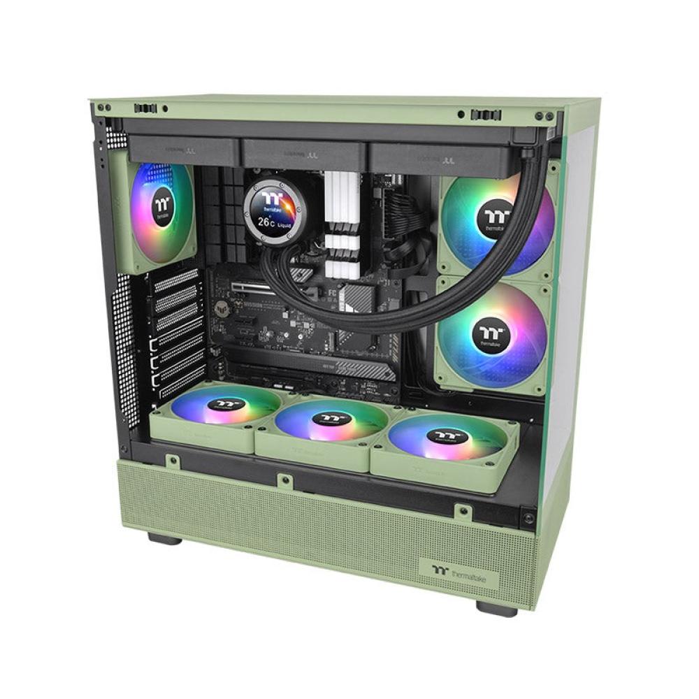 Thermaltake - CL-F196-PL12MG-A sistema de refrigeración para ordenador Carcasa del ordenador Ventilador 12 cm Verde 3 pieza(s)