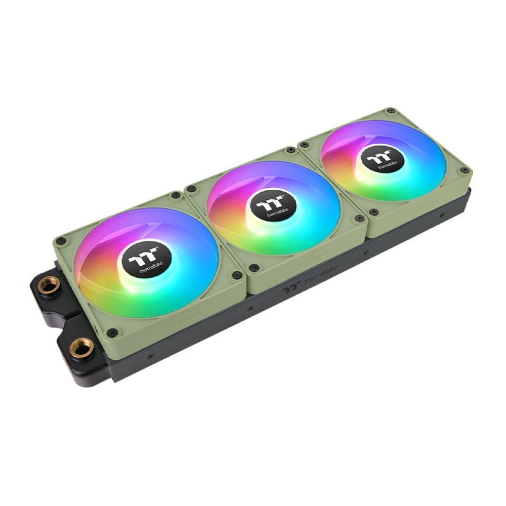 Thermaltake - CL-F198-PL12MG-A sistema de refrigeración para ordenador Carcasa del ordenador Ventilador 12 cm Verde 3 pieza(s)