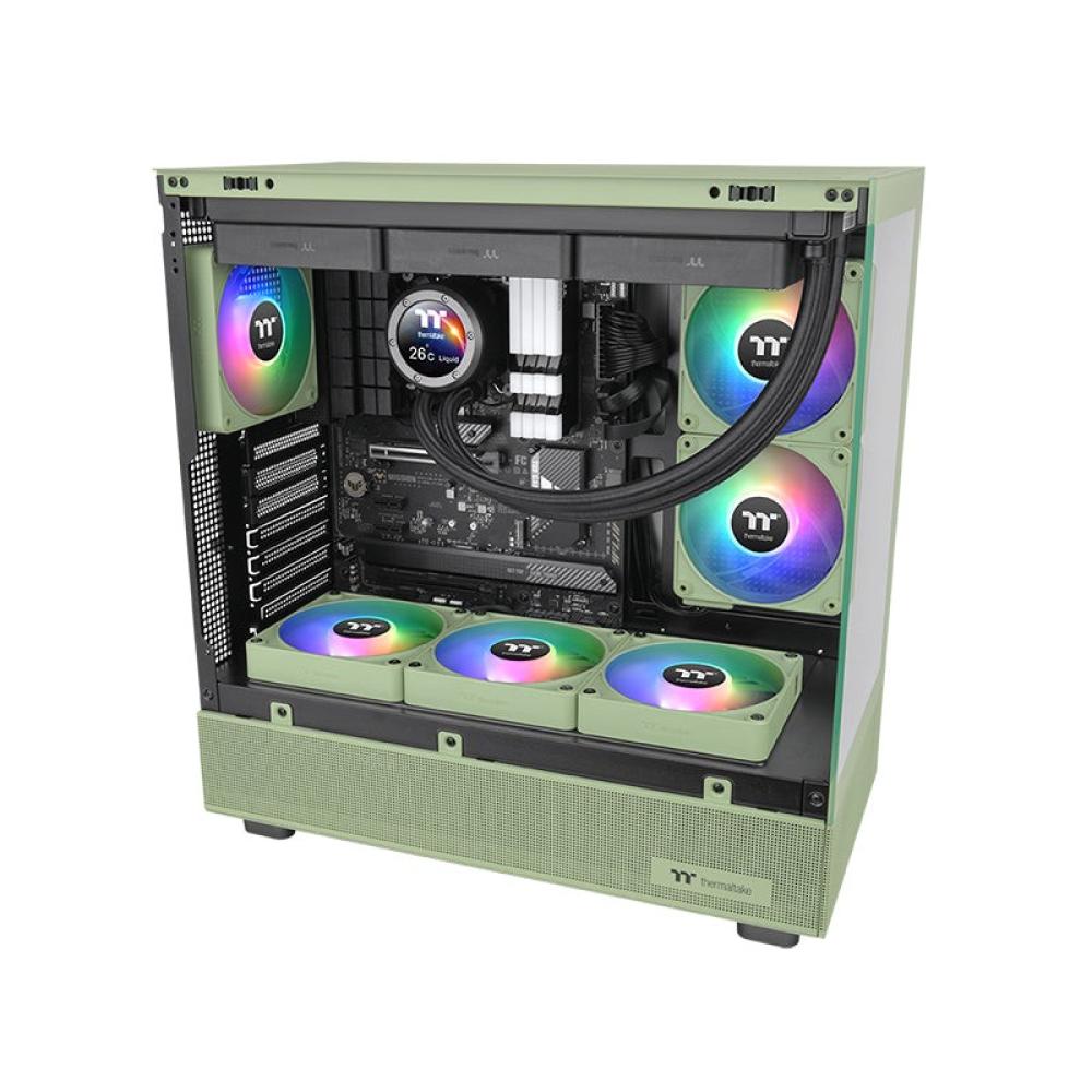 Thermaltake - CL-F198-PL12MG-A sistema de refrigeración para ordenador Carcasa del ordenador Ventilador 12 cm Verde 3 pieza(s)