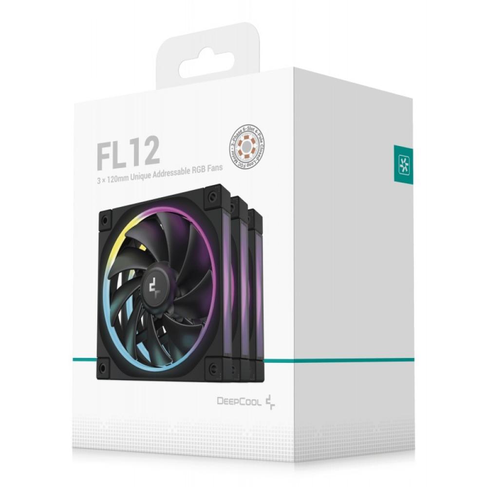 DeepCool - FL12-3 in 1 Carcasa del ordenador Ventilador 12 cm Negro 3 pieza(s)