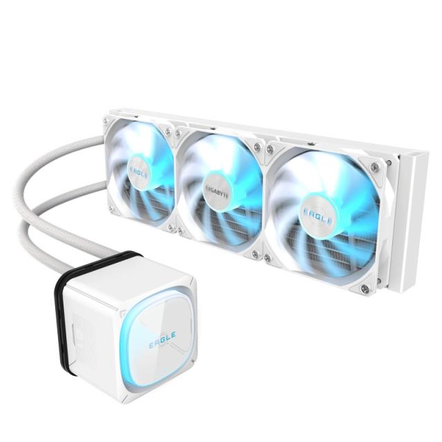 GIGABYTE - EAGLE 360 ICE Refrigeración Líquida para CPU - 3x120mm Ventiladores ARGB, pantalla LCD a color, DAISY-CHAIN, Compatib