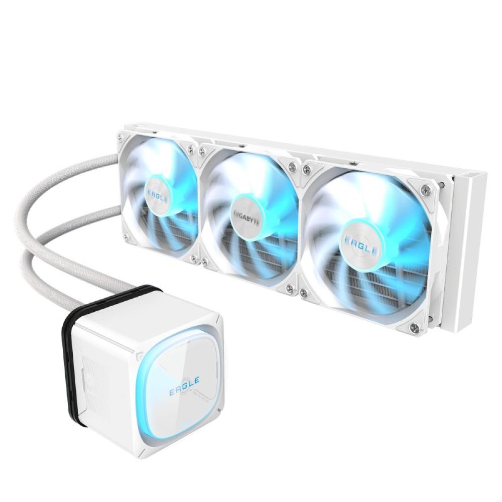 GIGABYTE - EAGLE 360 ICE Refrigeración Líquida para CPU - 3x120mm Ventiladores ARGB, pantalla LCD a color, DAISY-CHAIN, Compatib