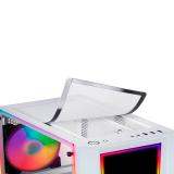 Mars Gaming - MC-ART Blanco, Caja PC Gaming ATX, Doble Cristal Templado Dibujable, ARGB 12 Modos, Ventilador 12 cm