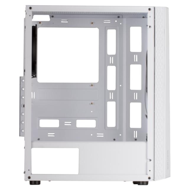Mars Gaming - MC-ART Blanco, Caja PC Gaming ATX, Doble Cristal Templado Dibujable, ARGB 12 Modos, Ventilador 12 cm