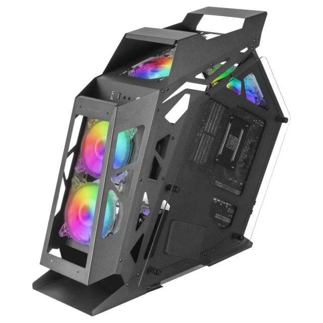 Mars Gaming - MC61, Caja PC Gaming Compacta Micro-ATX, 4 Ventiladores 12cm, ARGB Chroma, Doble Ventana Cristal Templado, Negro