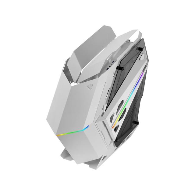 Mars Gaming - MC-TITAN, Caja Gaming RGB XXL ATX, Doble Tira LED e Iluminación Frontal ARGB, Hub Iluminación + Mando a - MCTITANW