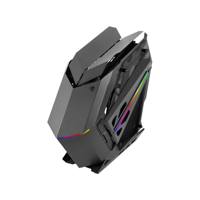 Mars Gaming - MC-TITAN, Caja Gaming RGB XXL ATX, Doble Tira LED e Iluminación Frontal ARGB, Hub Iluminación + Mando a - MCTITAN