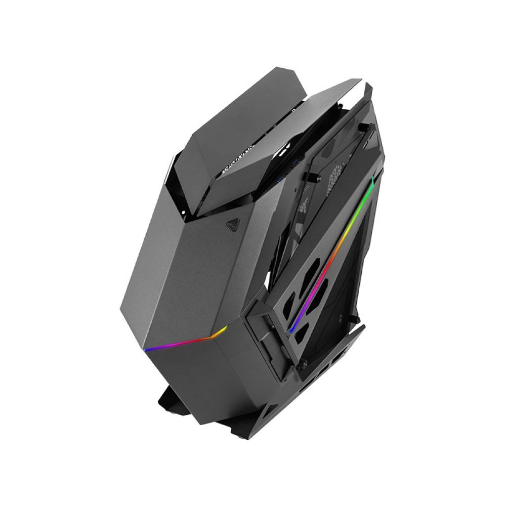 Mars Gaming - MC-TITAN, Caja Gaming RGB XXL ATX, Doble Tira LED e Iluminación Frontal ARGB, Hub Iluminación + Mando a - MCTITAN