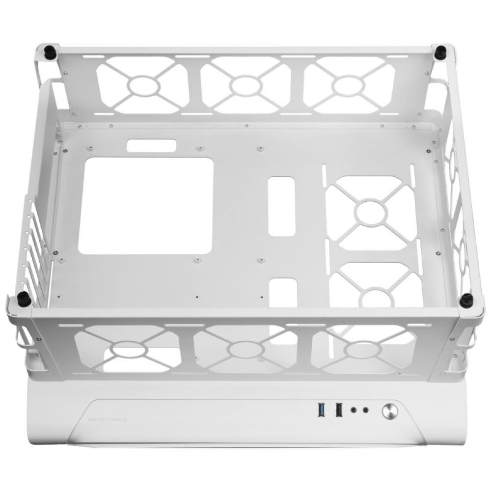 Mars Gaming - MCB, Caja PC Gaming ATX XL, Edición Custom Premium, Estructura Modular Doble Cámara, Blanco