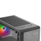 Mars Gaming - MC-X2, Caja PC Gaming ATX, Frontal Acero FRGB, 2 Ventiladores 12cm FRGB, Ventana Lateral Completa, Negro
