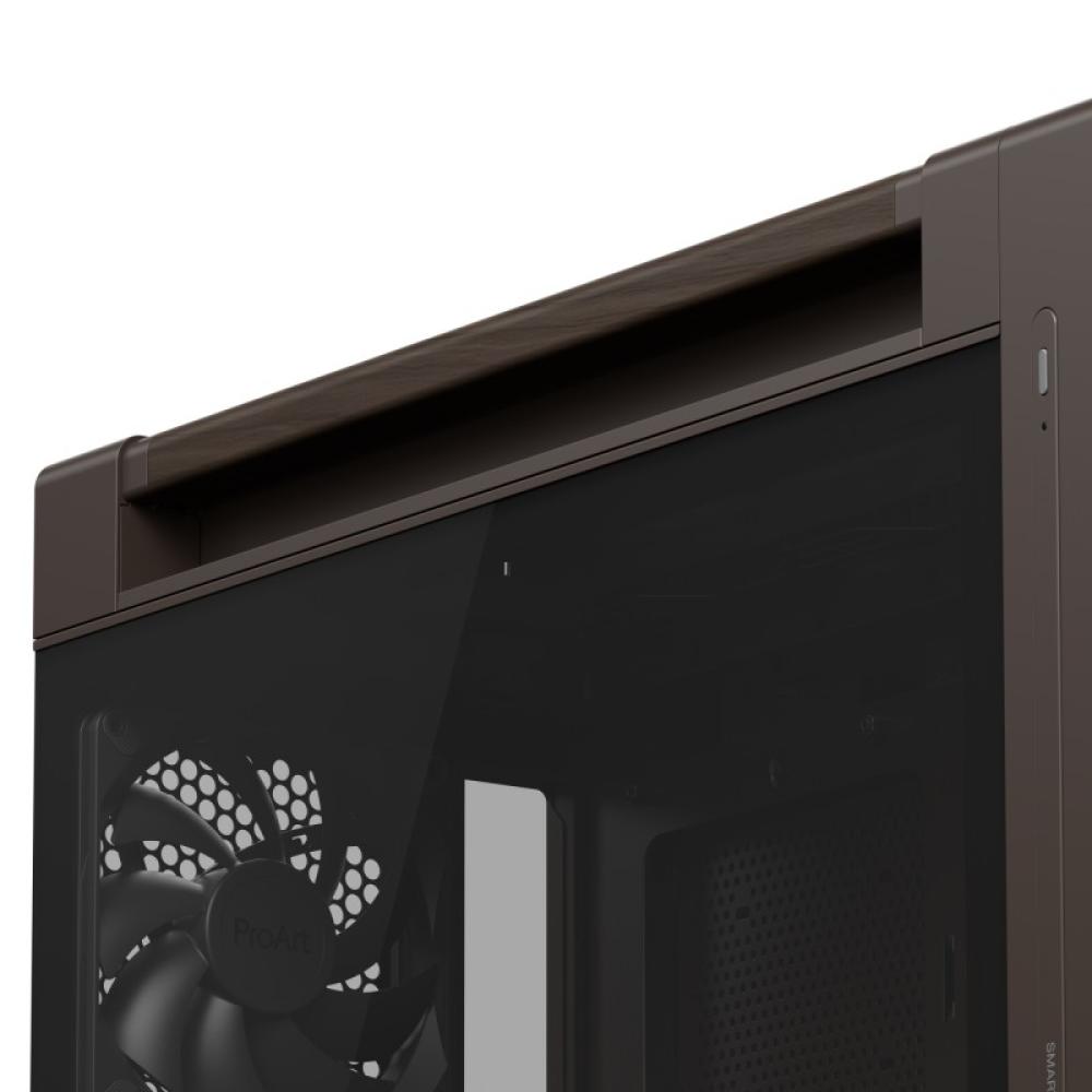 ASUS - ProArt PA602 Wood Edition Retro Brown - Tempered Glass Panel Midi Tower Marrón
