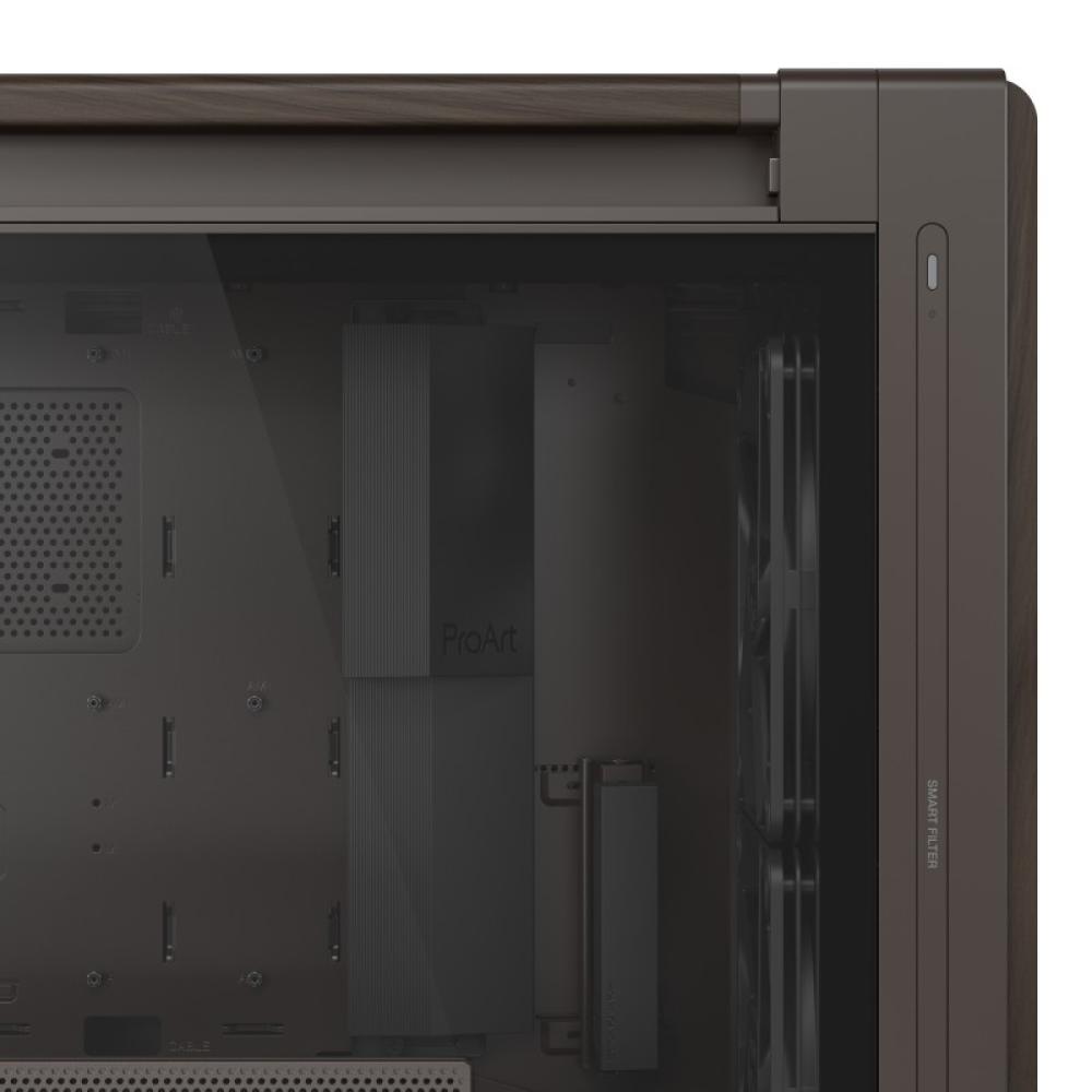 ASUS - ProArt PA602 Wood Edition Retro Brown - Tempered Glass Panel Midi Tower Marrón