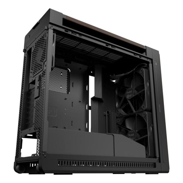 ASUS - ProArt PA602 Wood Edition Modern Black - Tempered Glass Panel Midi Tower Negro, Madera