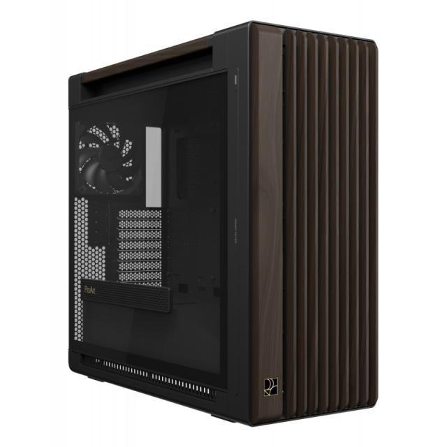 ASUS - ProArt PA602 Wood Edition Modern Black - Tempered Glass Panel Midi Tower Negro, Madera
