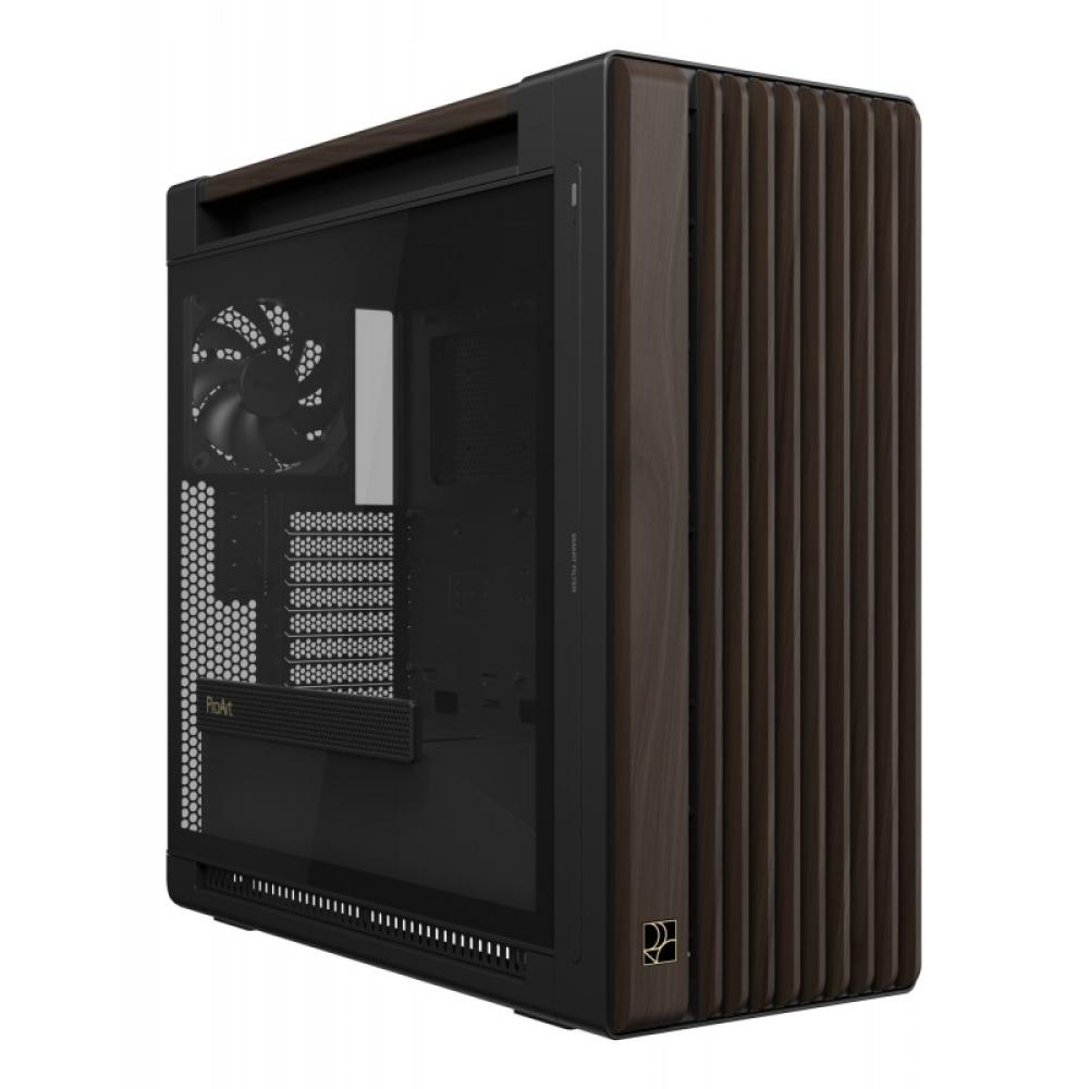 ASUS - ProArt PA602 Wood Edition Modern Black - Tempered Glass Panel Midi Tower Negro, Madera