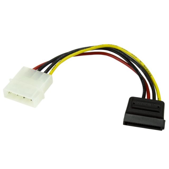 StarTech.com - Cable Adaptador de 15cm de Alimentación MOLEX LP4 4 Pines a SATA 15 Pines