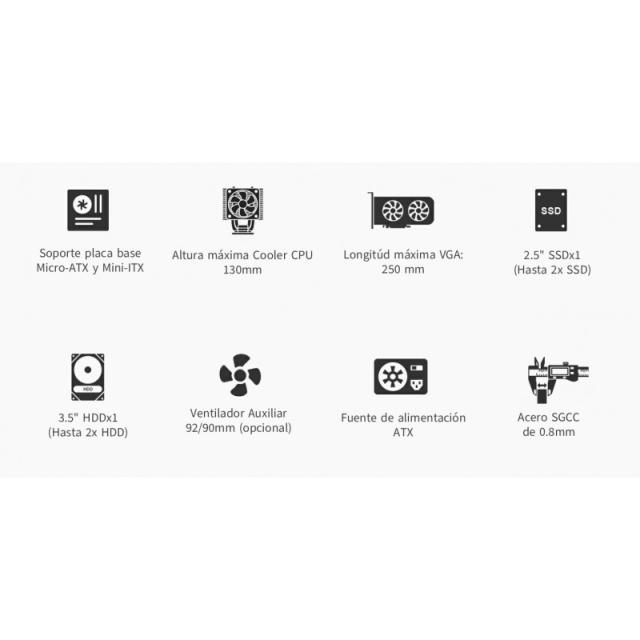 CoolBox - CAJA MATX M460 USB-C 3.2 GEN1 SGCC 0.8MM SIN FTE