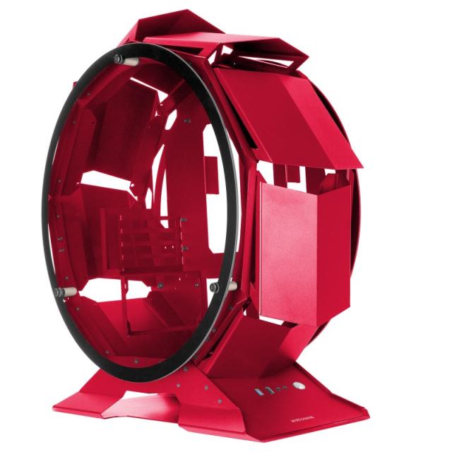 Mars Gaming - MCORB Rojo, Caja PC Gaming Micro-ATX XL, Diseño Circular Custom, Doble Cristal Templado