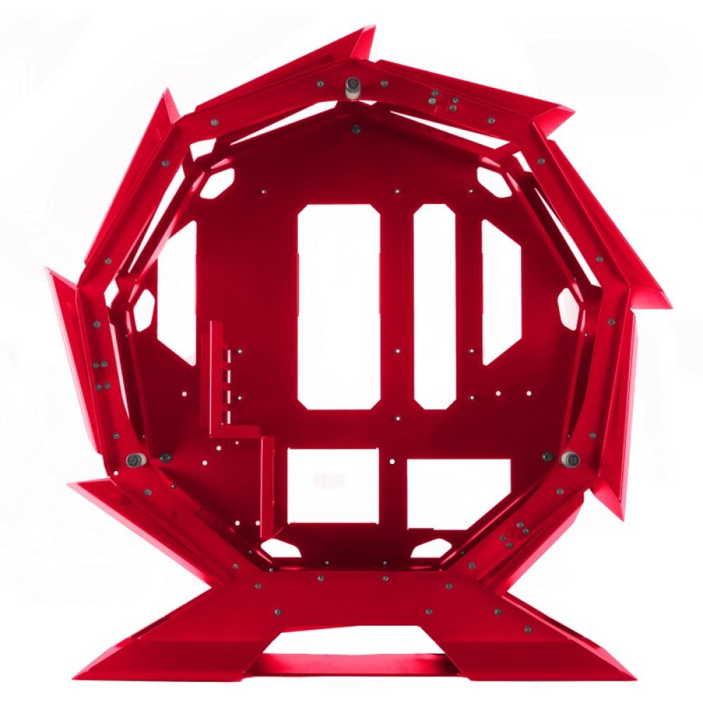 Mars Gaming - MCORB Rojo, Caja PC Gaming Micro-ATX XL, Diseño Circular Custom, Doble Cristal Templado