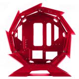 Mars Gaming - MCORB Rojo, Caja PC Gaming Micro-ATX XL, Diseño Circular Custom, Doble Cristal Templado