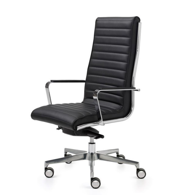 Silla Trinity Respaldo Alto Estructura Cromada