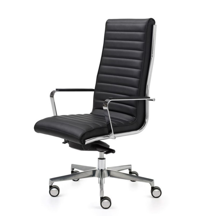 Silla Trinity Respaldo Alto Estructura Cromada