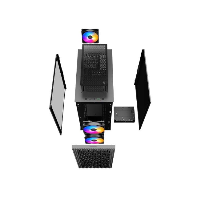 DeepCool - MATREXX 40 3 Fans Led Tricolor Cristal Templado Lateral