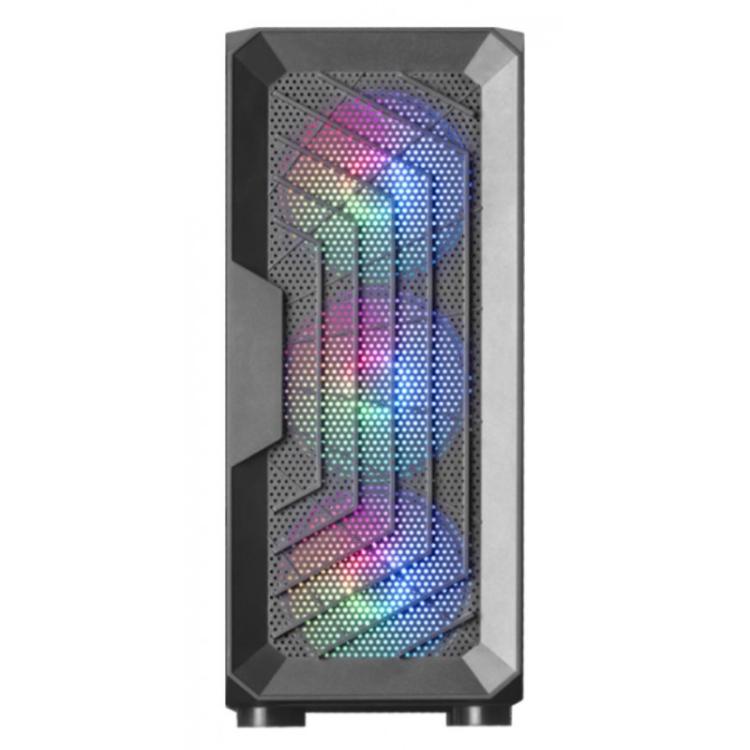 Mars Gaming - MC-Tor Negro, Caja Semitorre Gaming ATX, Ventana Lateral Completa, Diseño Frontal Mesh, 3X Ventiladores Frontales