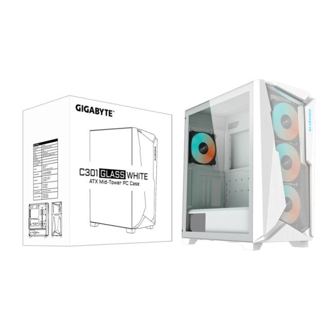 GIGABYTE - C301GW carcasa de ordenador Midi Tower Blanco