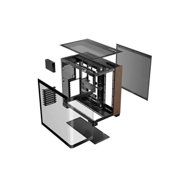 Antec - C8 Curve Wood Full Tower Negro, Transparente, Madera