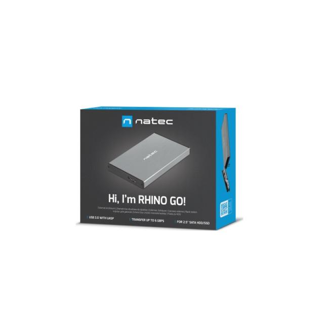 NATEC - Rhino GO Carcasa de disco duro/SSD Gris 2.5"