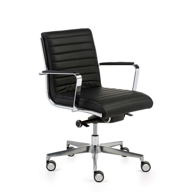 Silla Trinity Respaldo Bajo Estructura Cromada