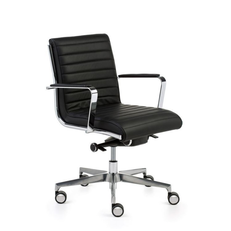 Silla Trinity Respaldo Bajo Estructura Cromada