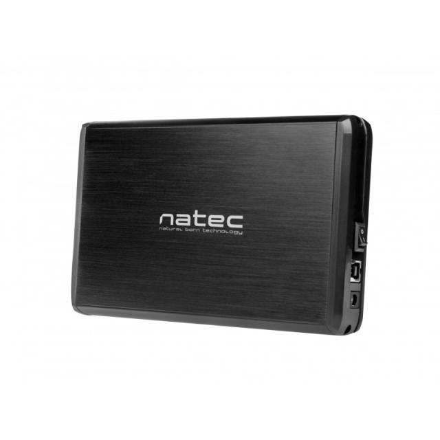 NATEC - NKZ-0448 caja para disco duro externo Caja de disco duro (HDD) Negro 3.5"