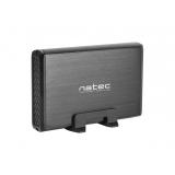 NATEC - NKZ-0448 caja para disco duro externo Caja de disco duro (HDD) Negro 3.5"