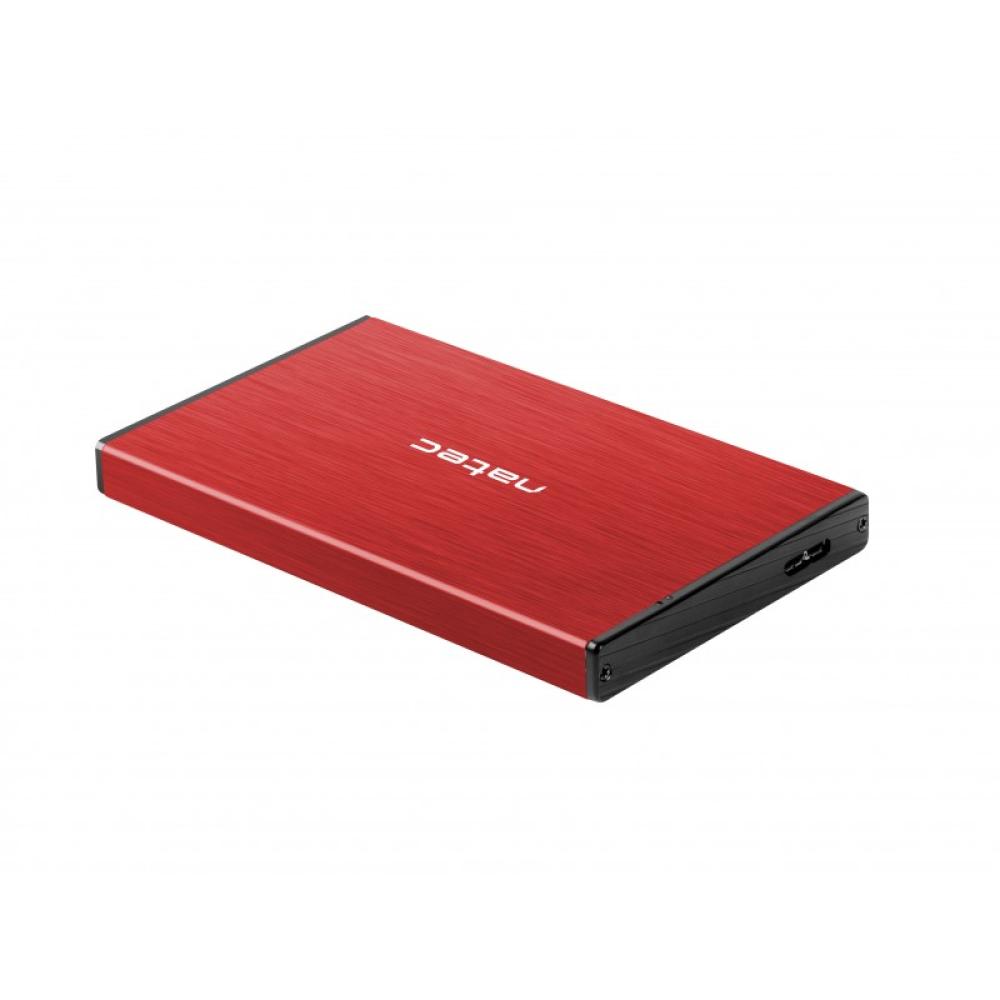 NATEC - Rhino GO Carcasa de disco duro/SSD Rojo 2.5"