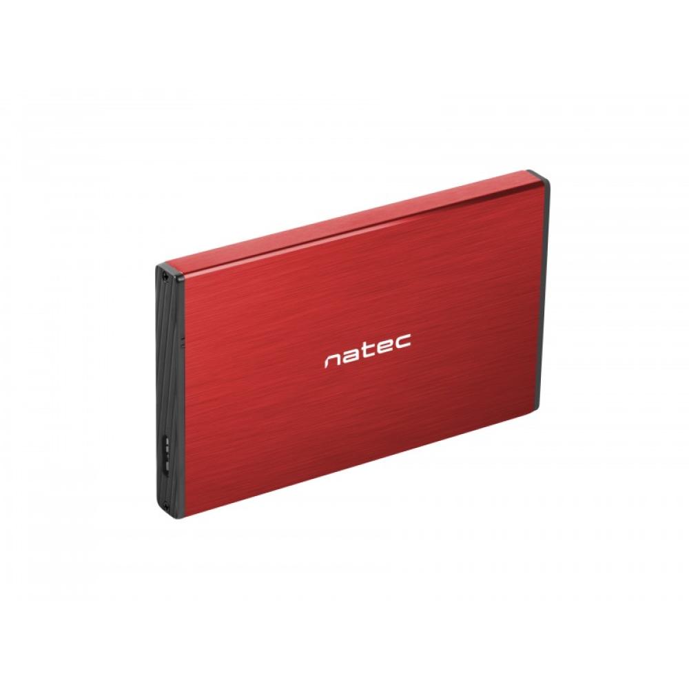 NATEC - Rhino GO Carcasa de disco duro/SSD Rojo 2.5"