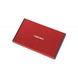 NATEC - Rhino GO Carcasa de disco duro/SSD Rojo 2.5"