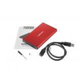 NATEC - Rhino GO Carcasa de disco duro/SSD Rojo 2.5"