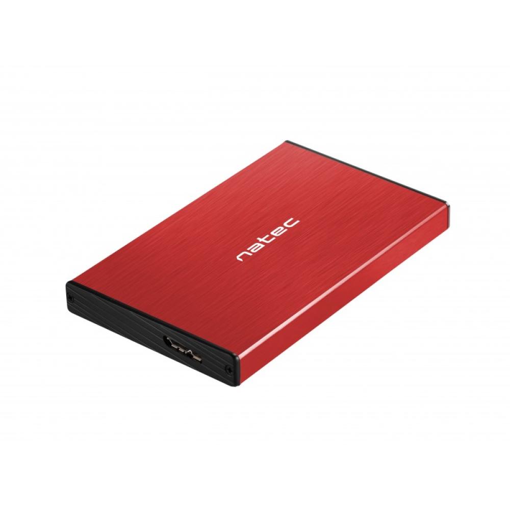 NATEC - Rhino GO Carcasa de disco duro/SSD Rojo 2.5"