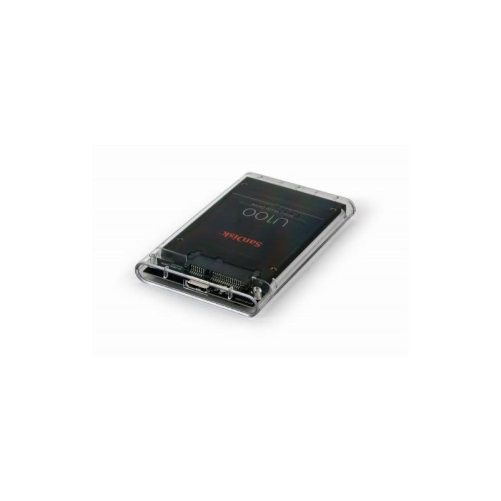 Gembird - EE2-U3S9-6 caja para disco duro externo Caja de disco duro (HDD) Transparente 2.5"