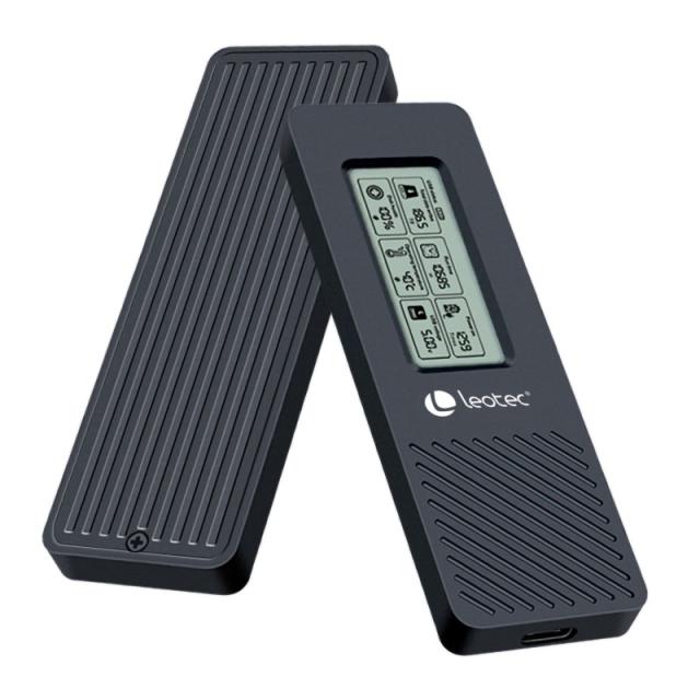 Leotec - CAJA EXTERNA PARA DISCOS M.2 NVME CON PANEL LCD