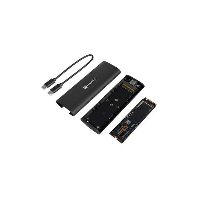 NATEC - NKZ-2286 caja para disco duro externo Caja externa para unidad de estado sólido (SSD) Negro M.2