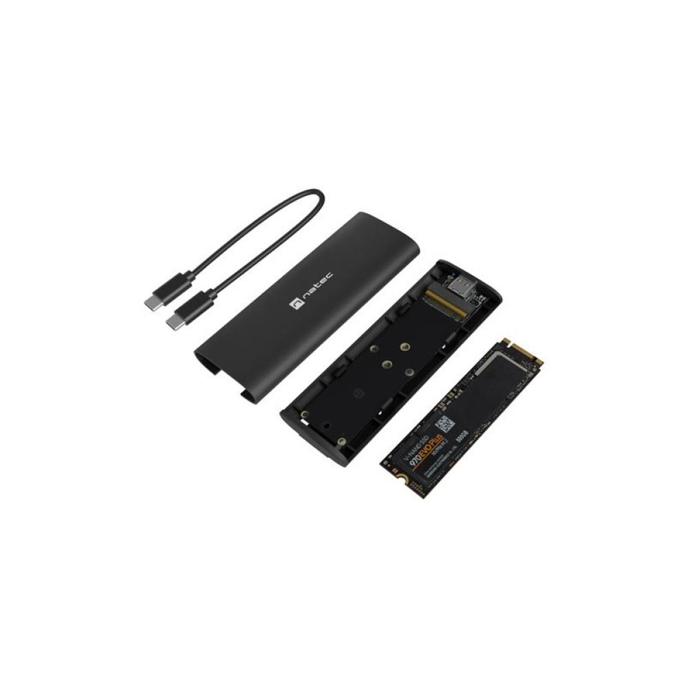 NATEC - NKZ-2286 caja para disco duro externo Caja externa para unidad de estado sólido (SSD) Negro M.2