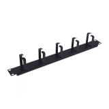 Equip - Panel de gestión de cables de 19" 1U con 5 soportes de metal, Negro