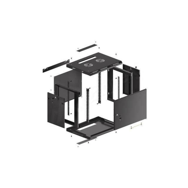 Lanberg - WF01-6409-00B armario rack 9U Bastidor de pared Negro